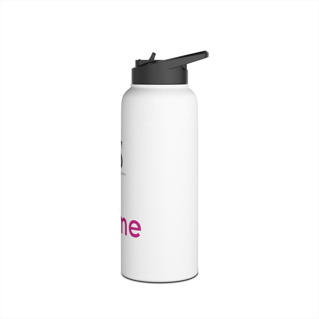 Sideline Personalized "Pink Name" Stainless Steel Water Bottle w/ Straw