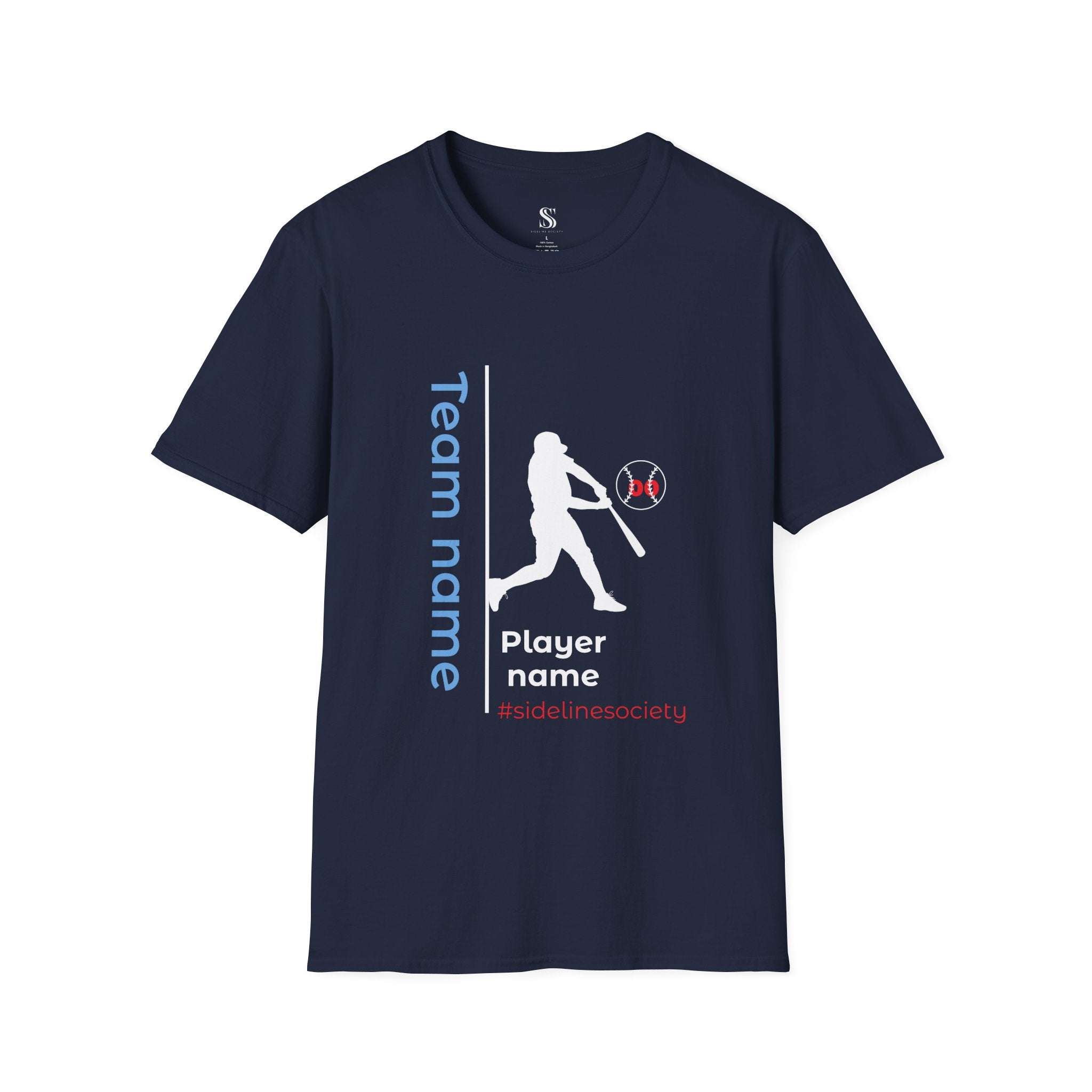 Men's Personalized Baseball Team & Player Name Tee