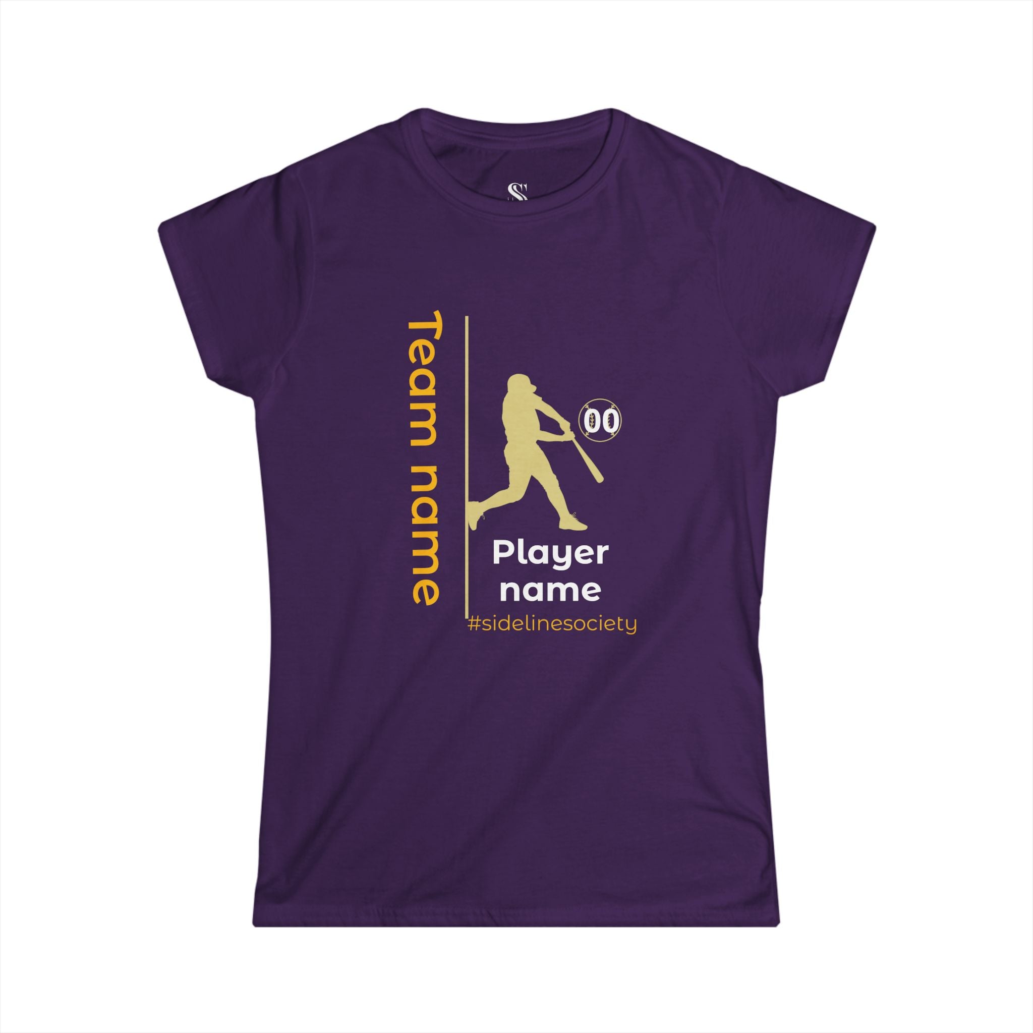 Women's Personalized Baseball Team & Player Name Tee