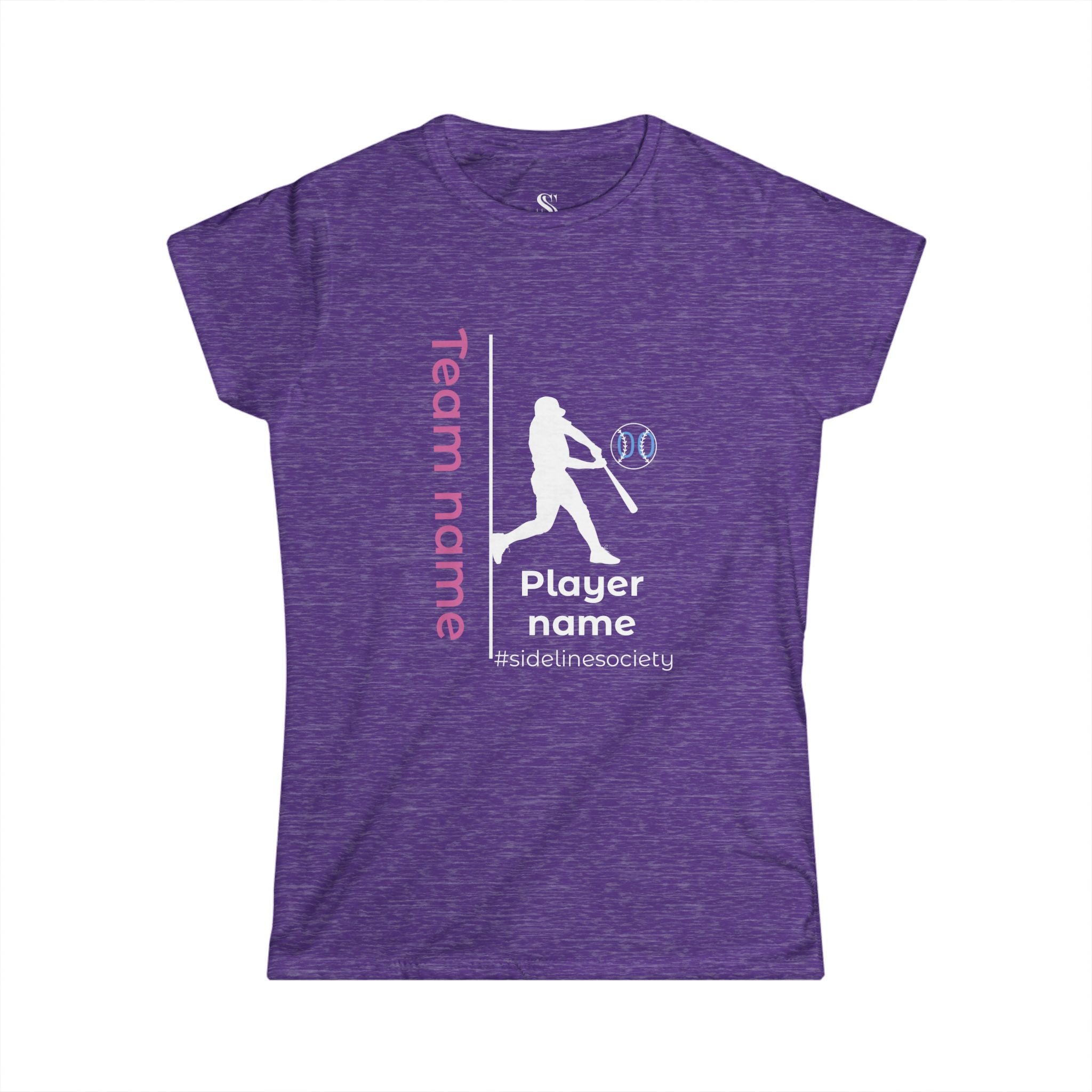 Women's Personalized Baseball Team & Player Name Tee