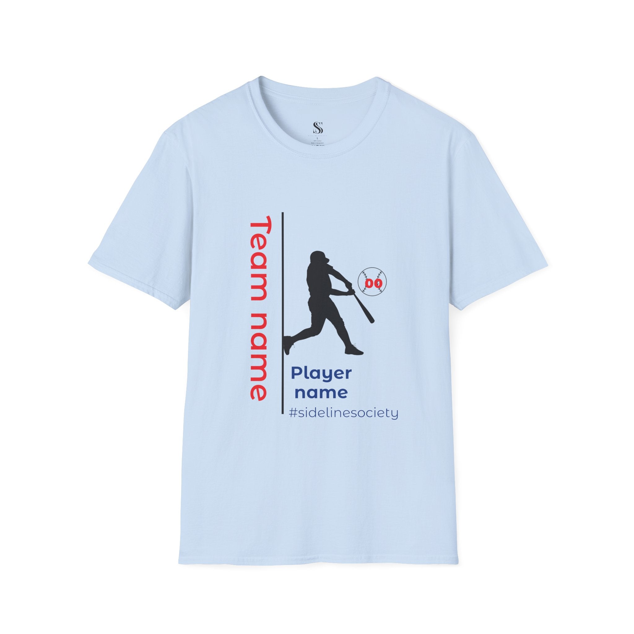 Men's Personalized Baseball Team & Player Name Tee