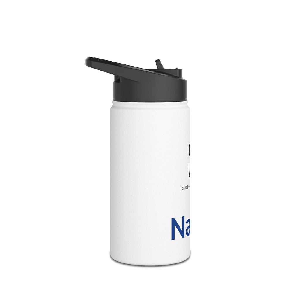 Sideline Personalized "Blue Name" Stainless Steel Water Bottle w/ Straw