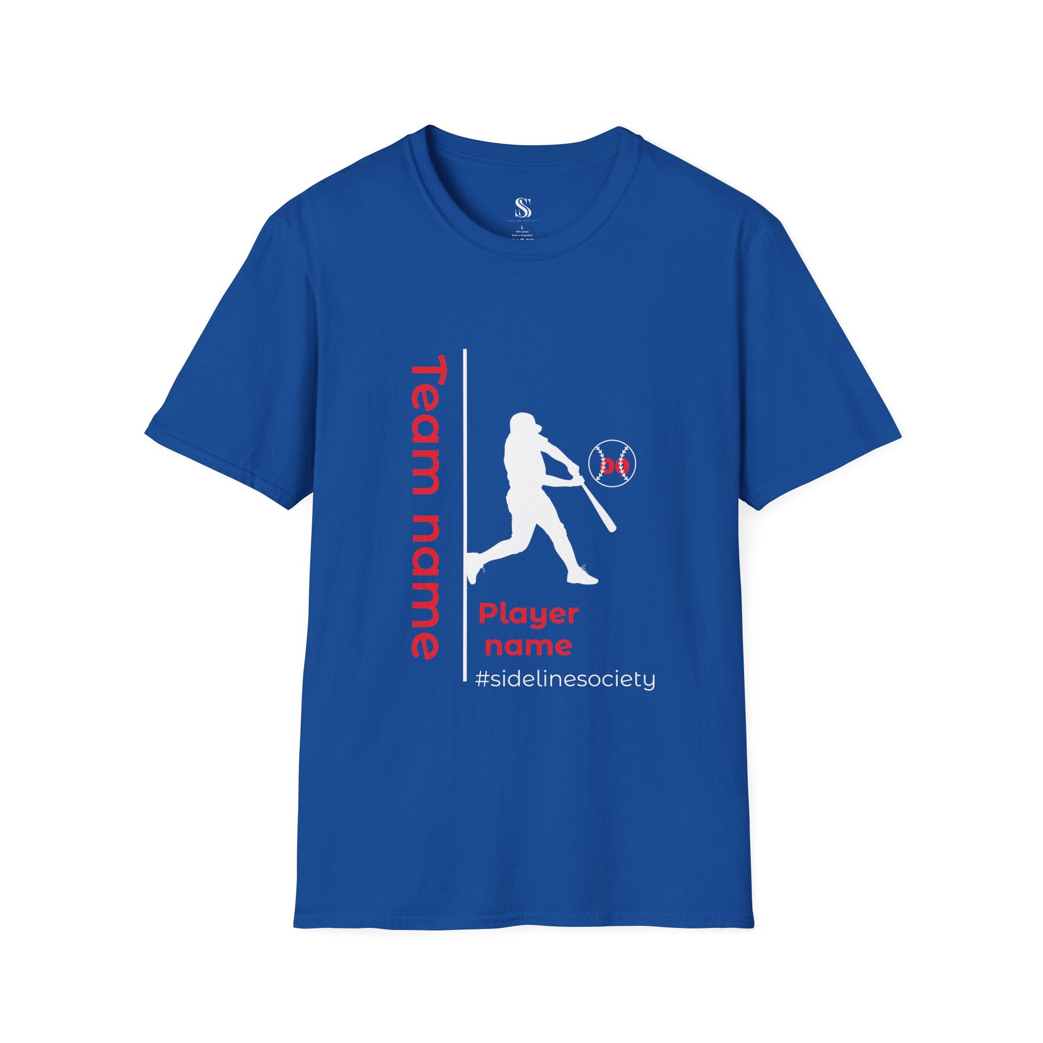 Men's Personalized Baseball Team & Player Name Tee