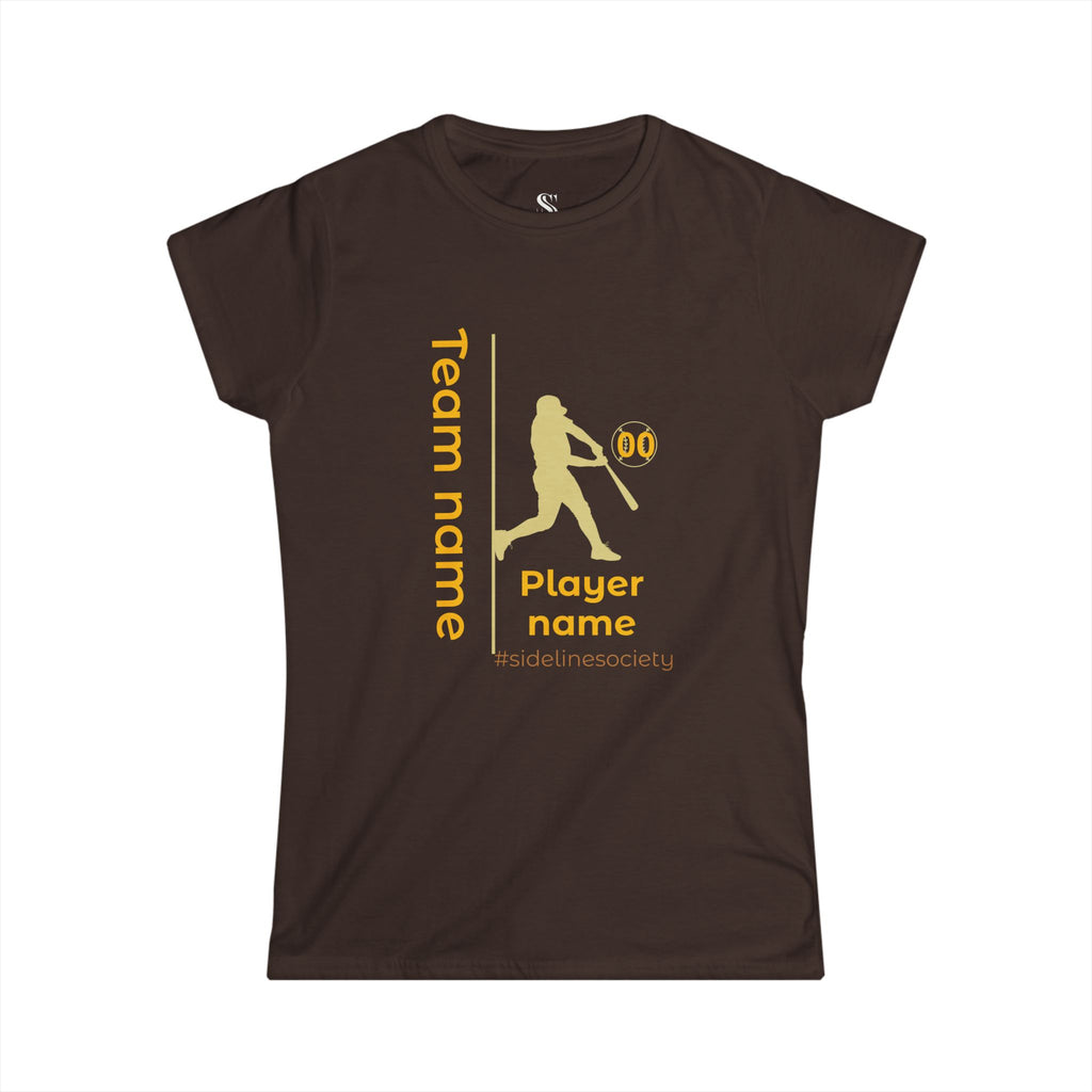 Women's Personalized Baseball Team & Player Name Tee