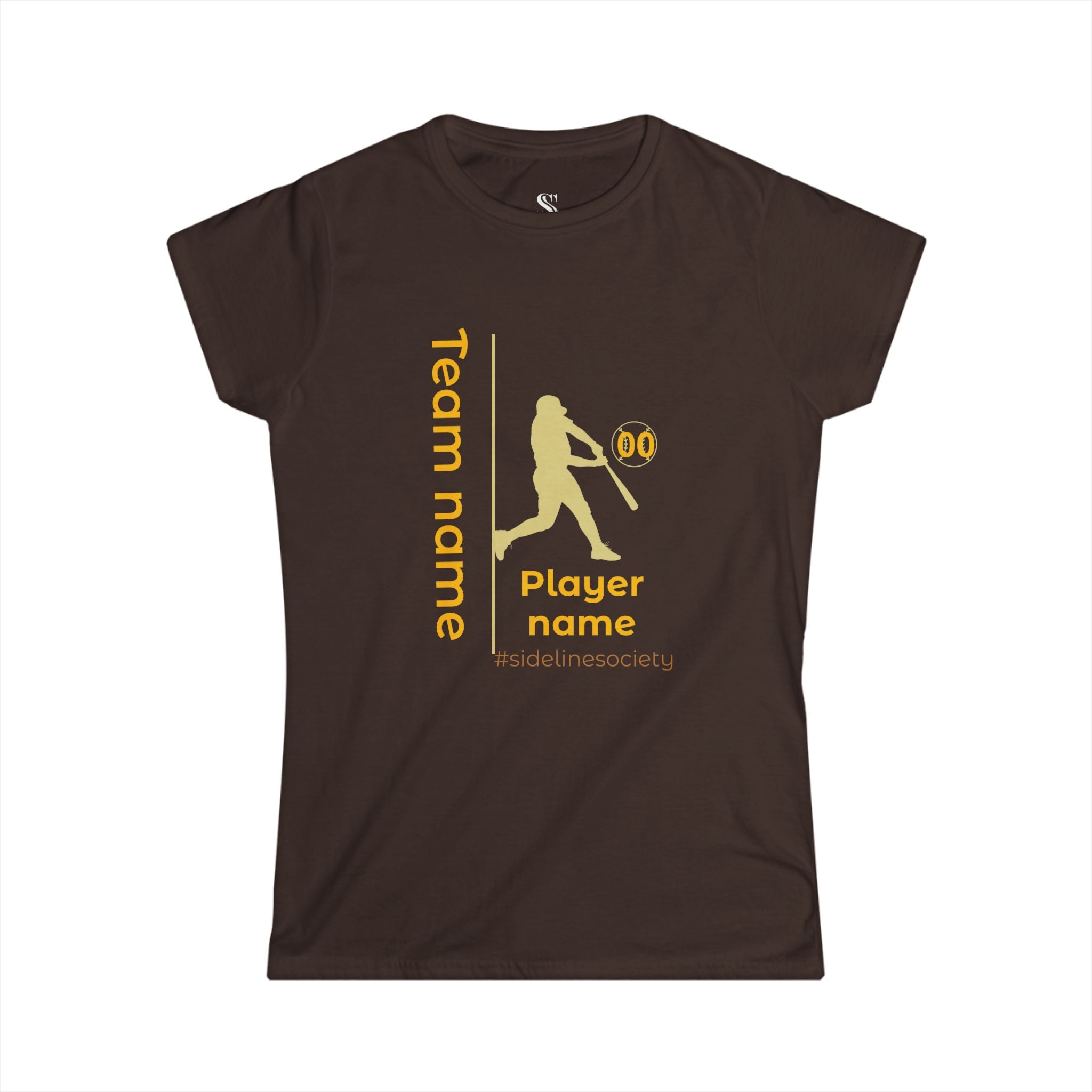 Women's Personalized Baseball Team & Player Name Tee