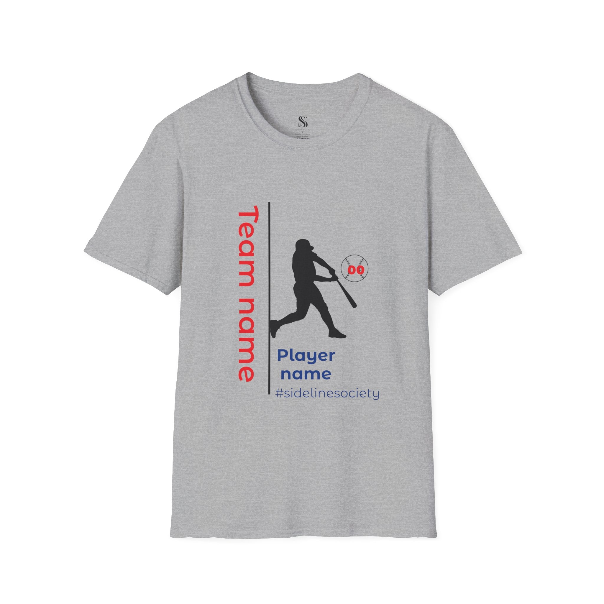 Men's Personalized Baseball Team & Player Name Tee