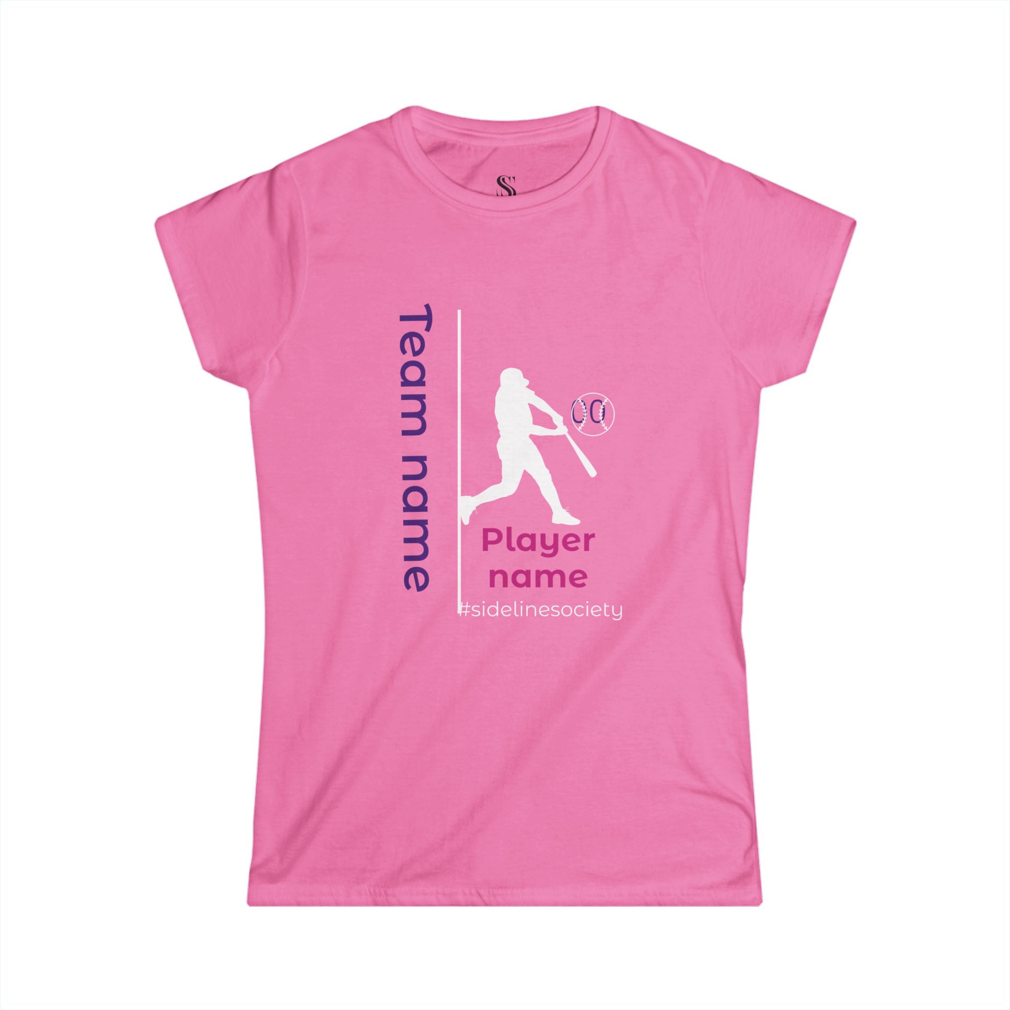 Women's Personalized Baseball Team & Player Name Tee