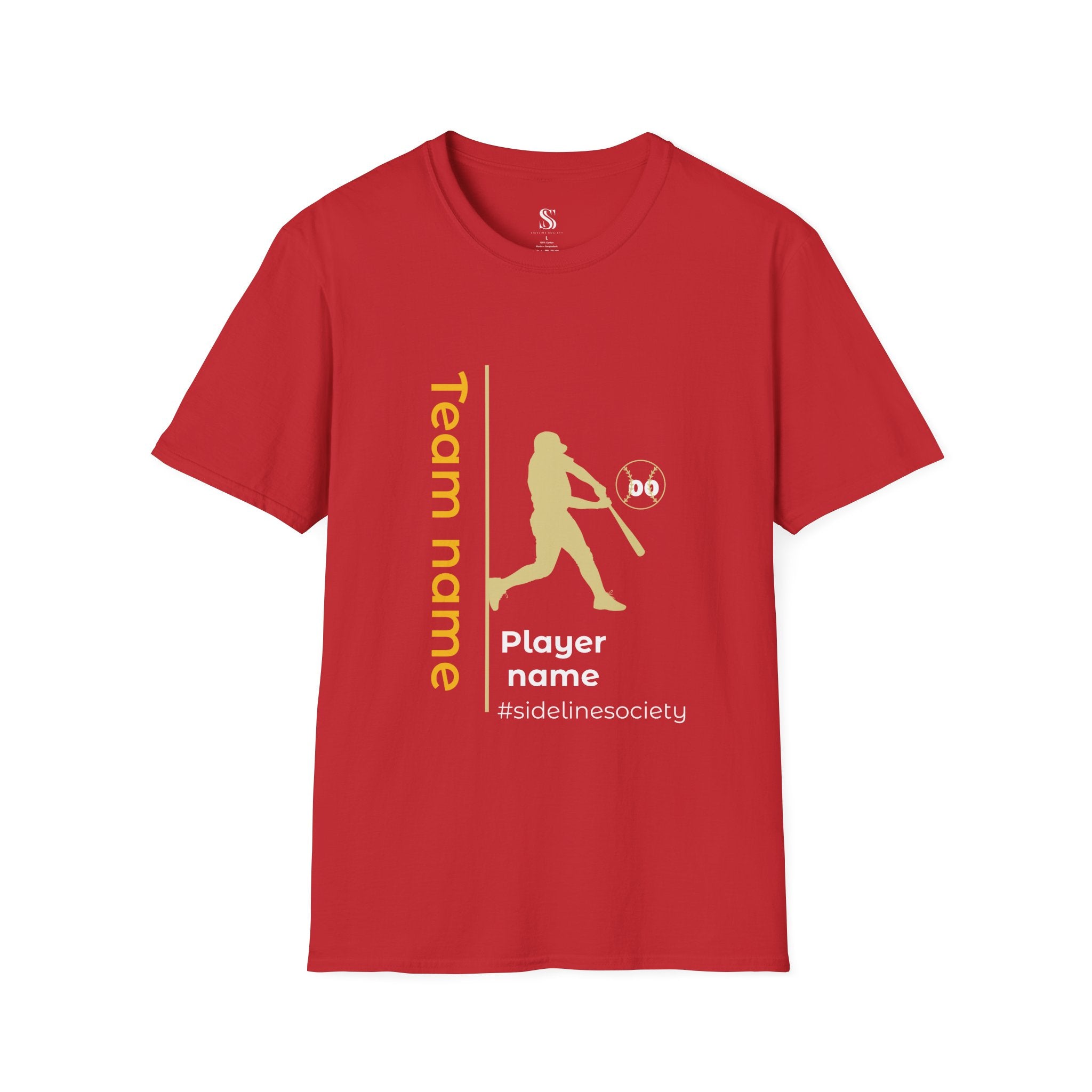 Men's Personalized Baseball Team & Player Name Tee