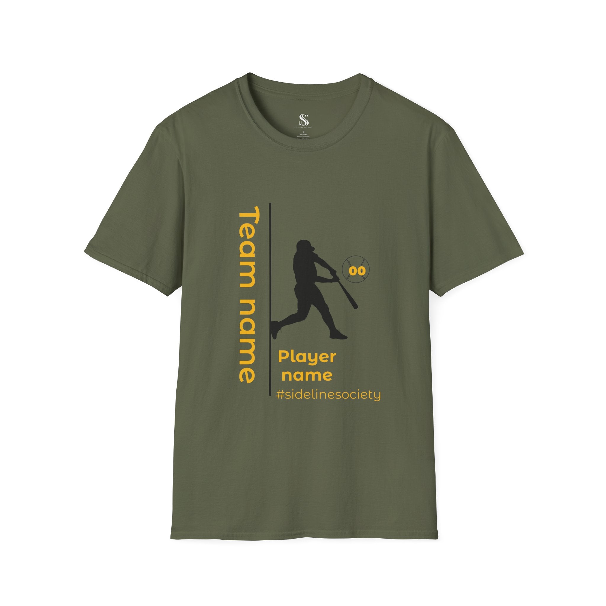 Men's Personalized Baseball Team & Player Name Tee