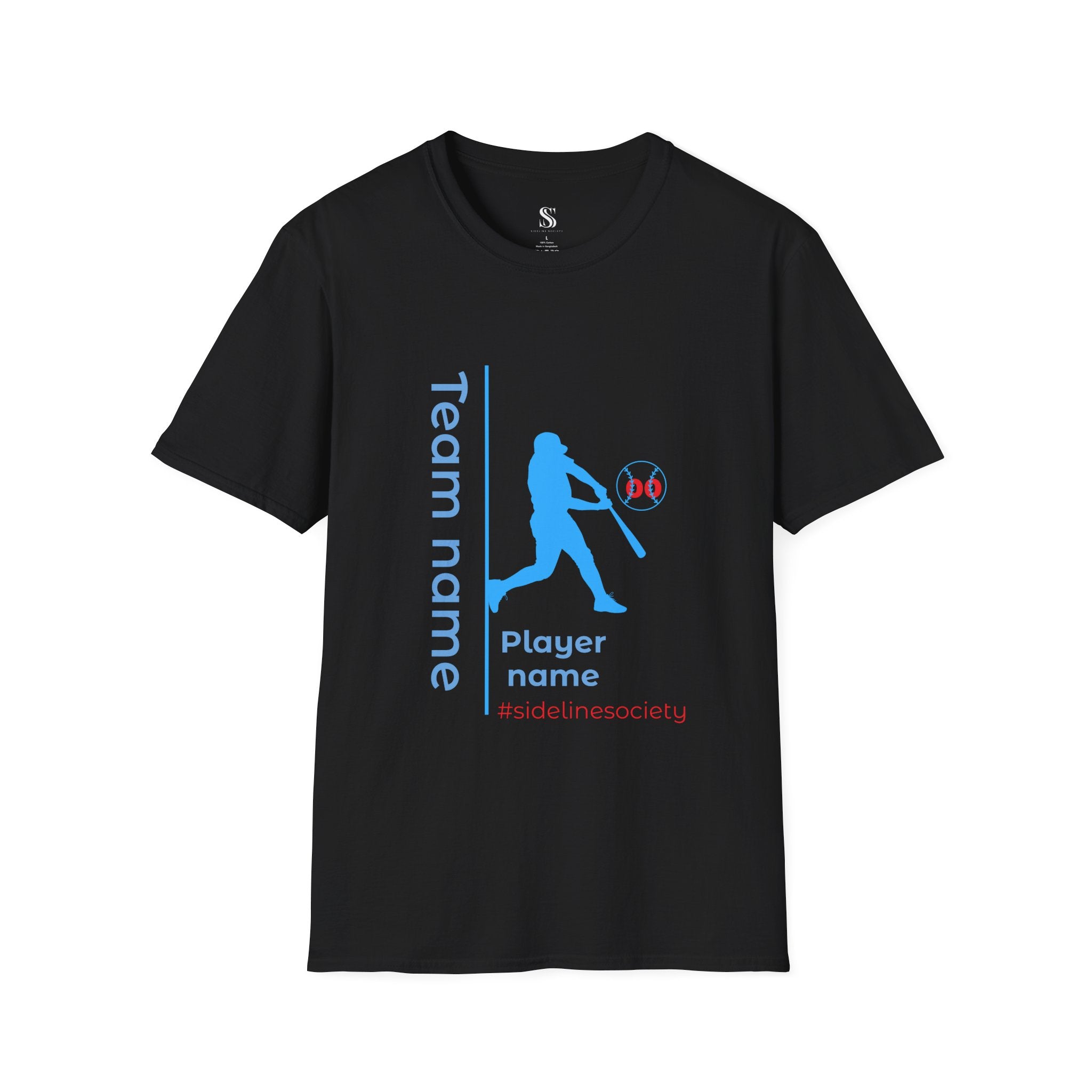 Men's Personalized Baseball Team & Player Name Tee