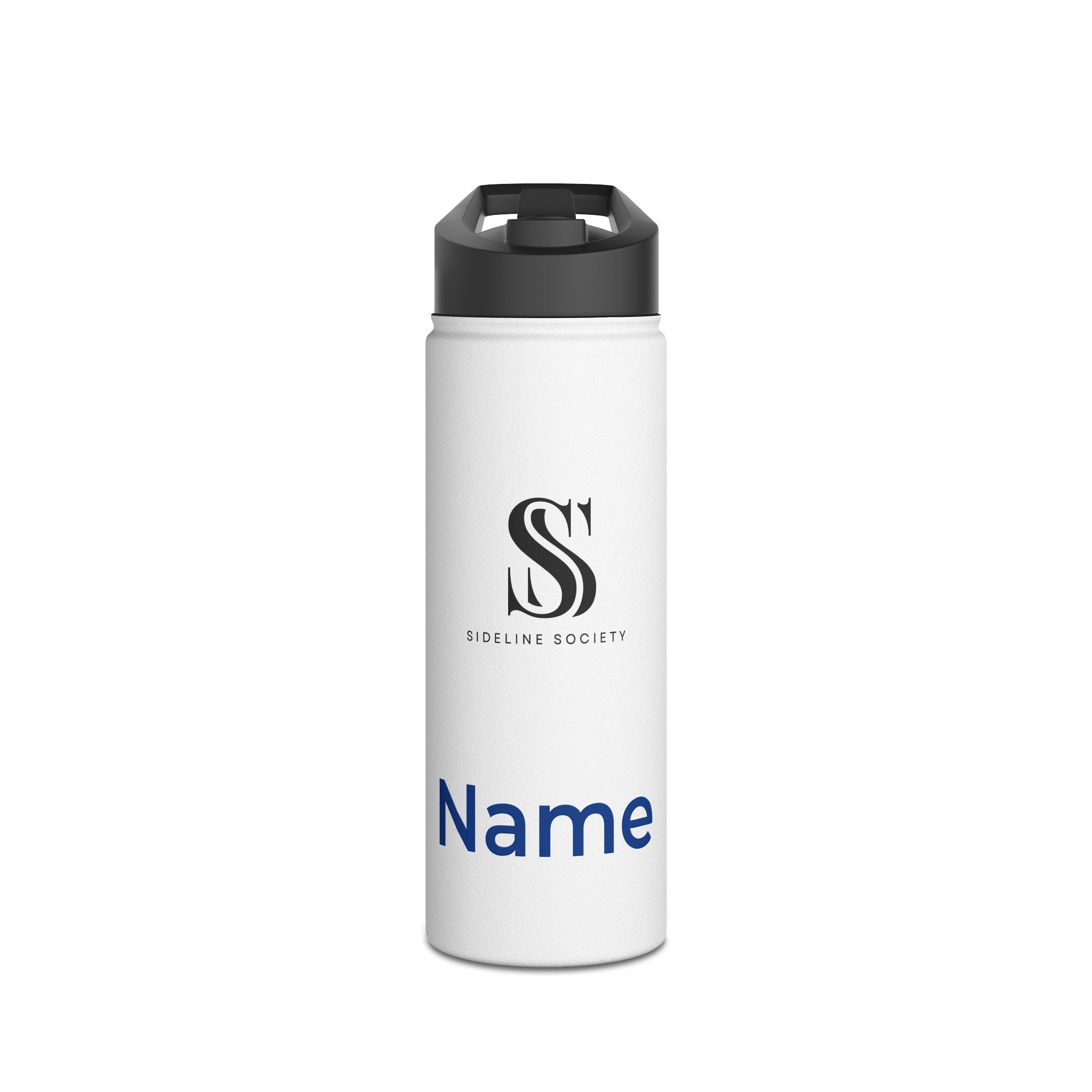 Sideline Personalized "Blue Name" Stainless Steel Water Bottle w/ Straw