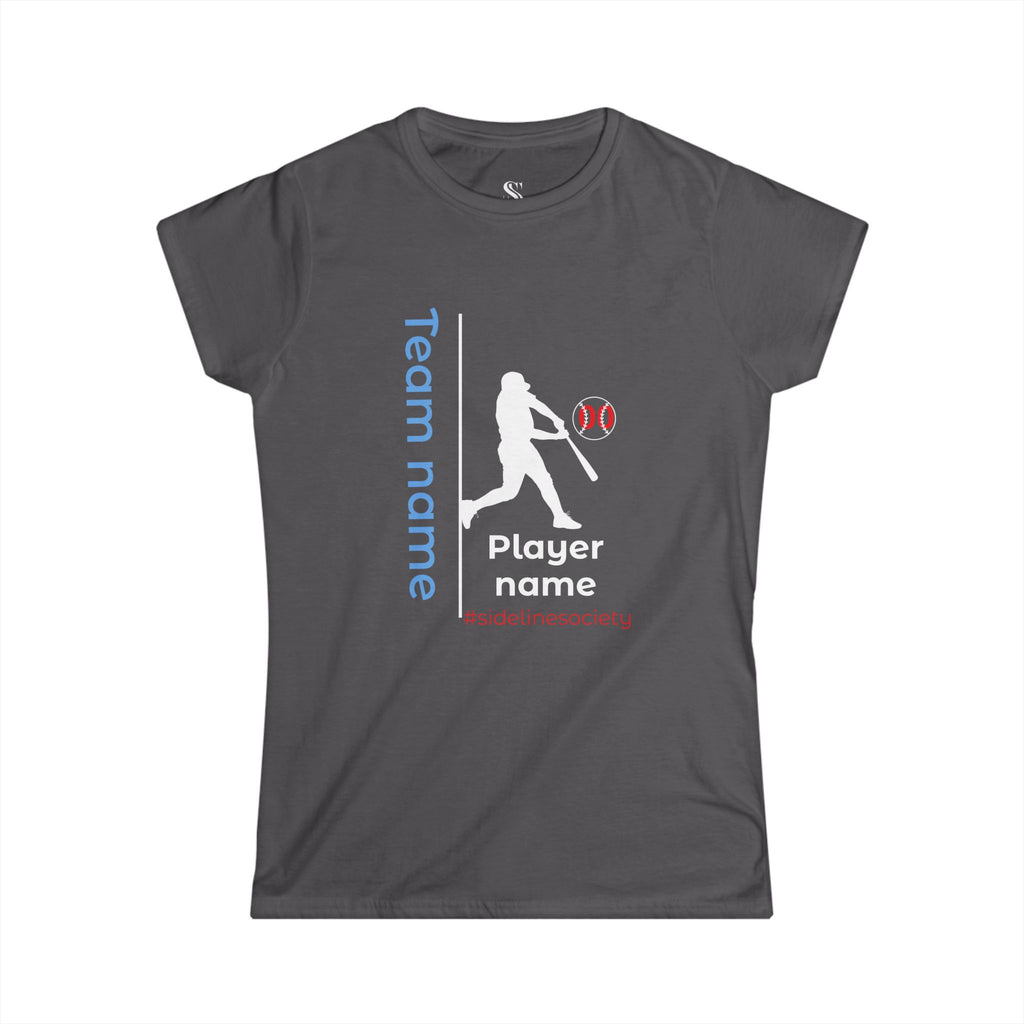 Women's Personalized Baseball Team & Player Name Tee