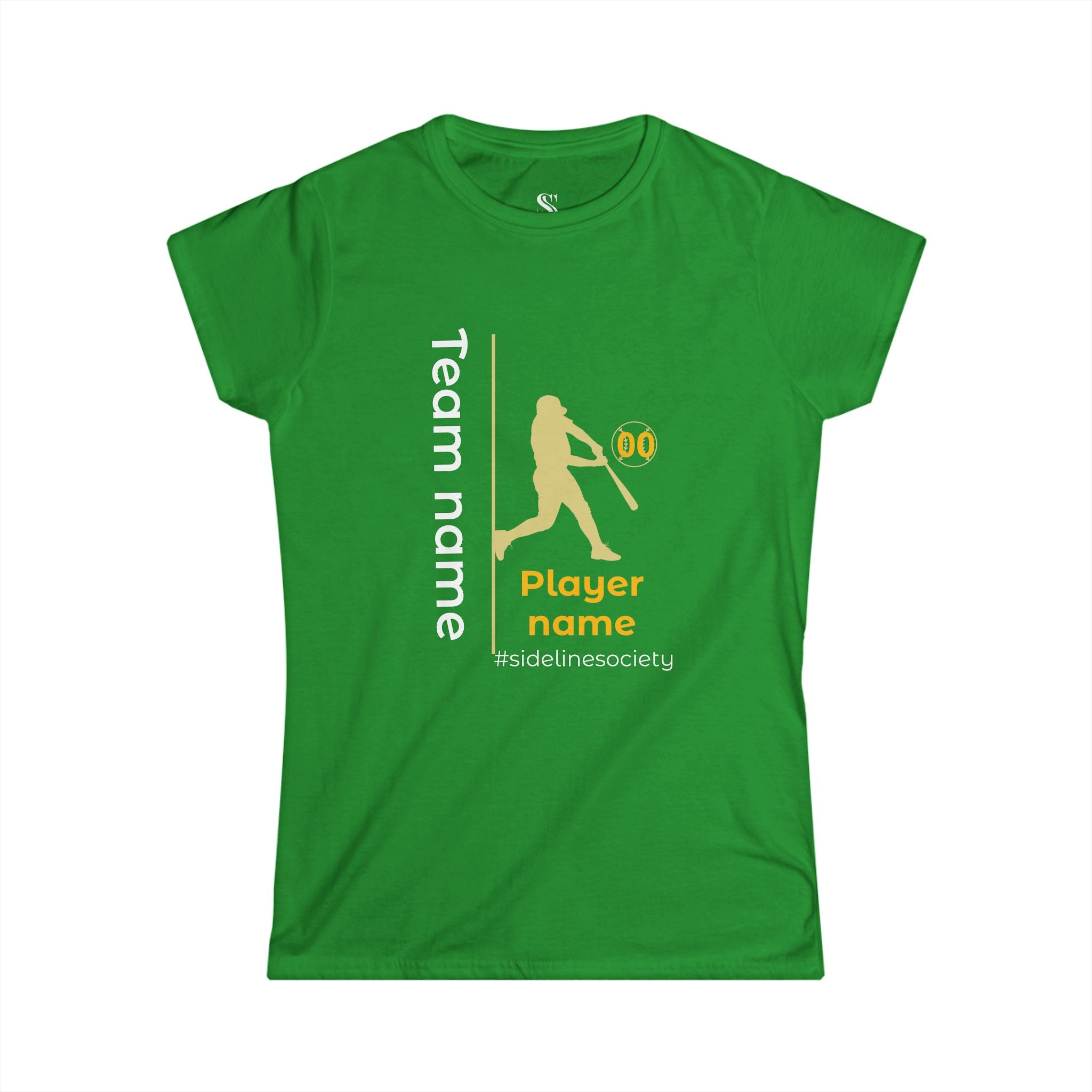 Women's Personalized Baseball Team & Player Name Tee