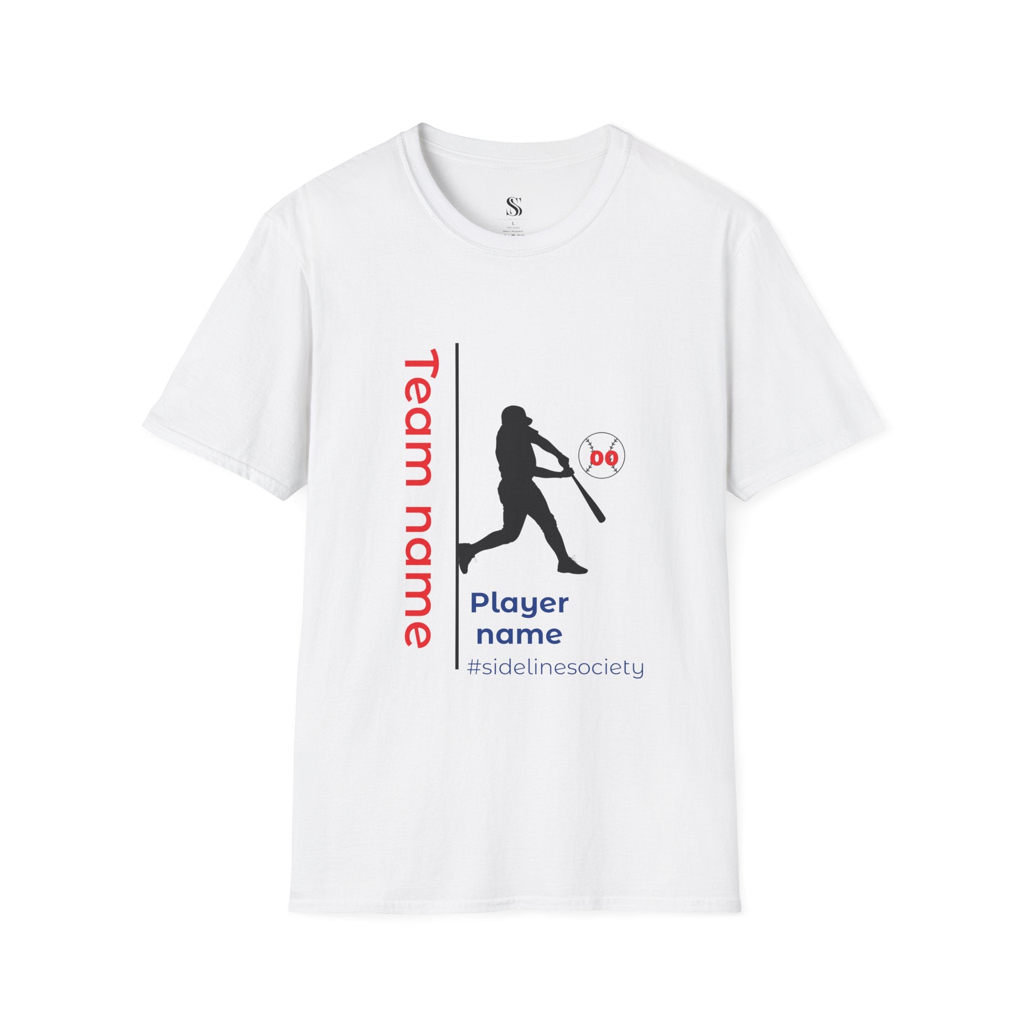 Men's Personalized Baseball Team & Player Name Tee