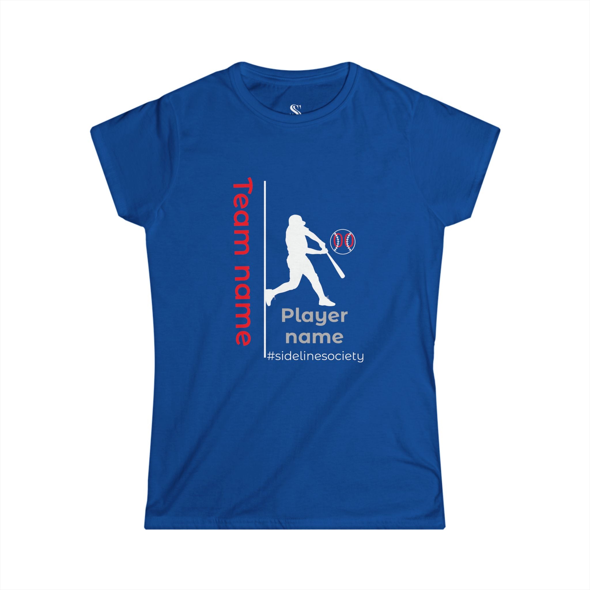 Women's Personalized Baseball Team & Player Name Tee