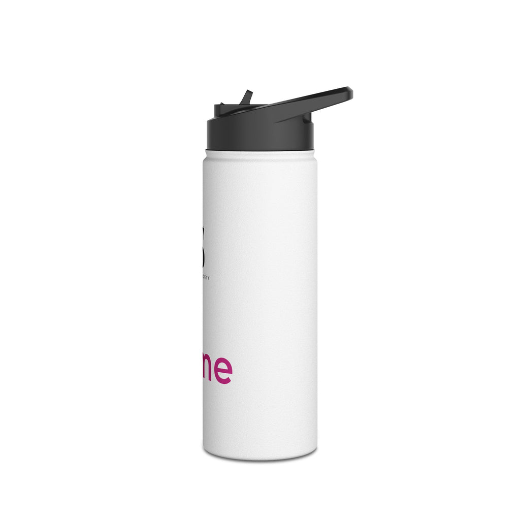 Sideline Personalized "Pink Name" Stainless Steel Water Bottle w/ Straw