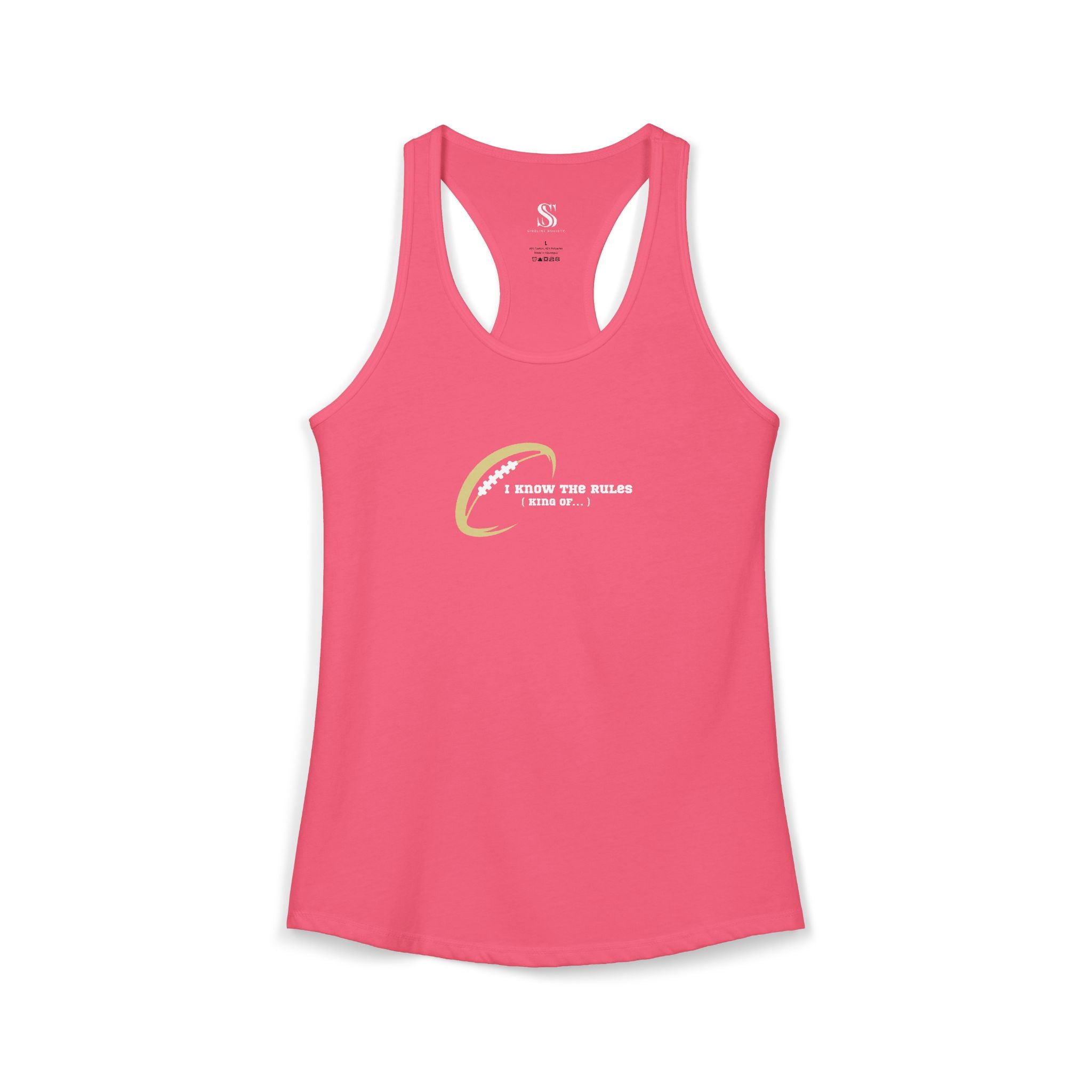 Women's Football "I Know the Rules" Racerback Tank