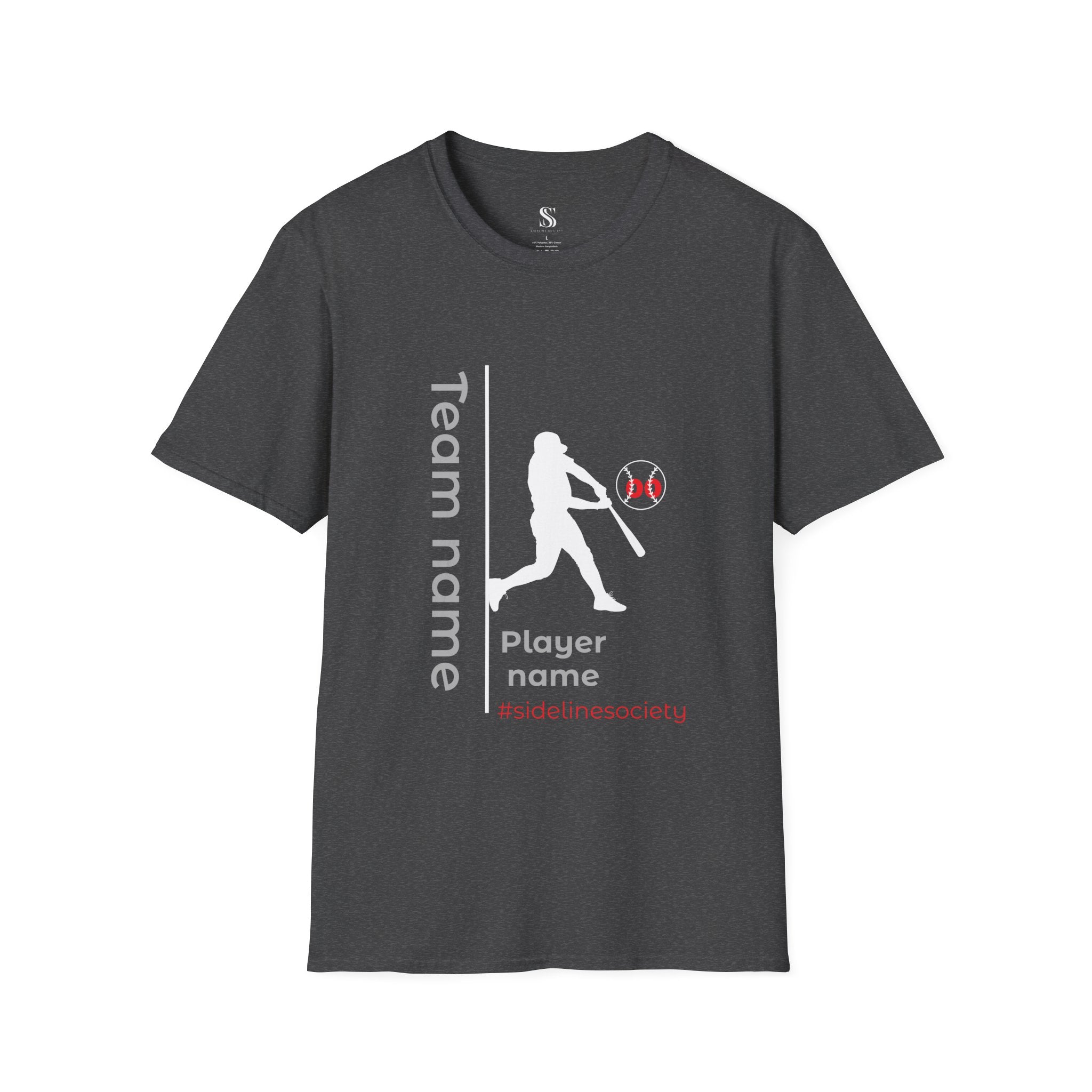 Men's Personalized Baseball Team & Player Name Tee