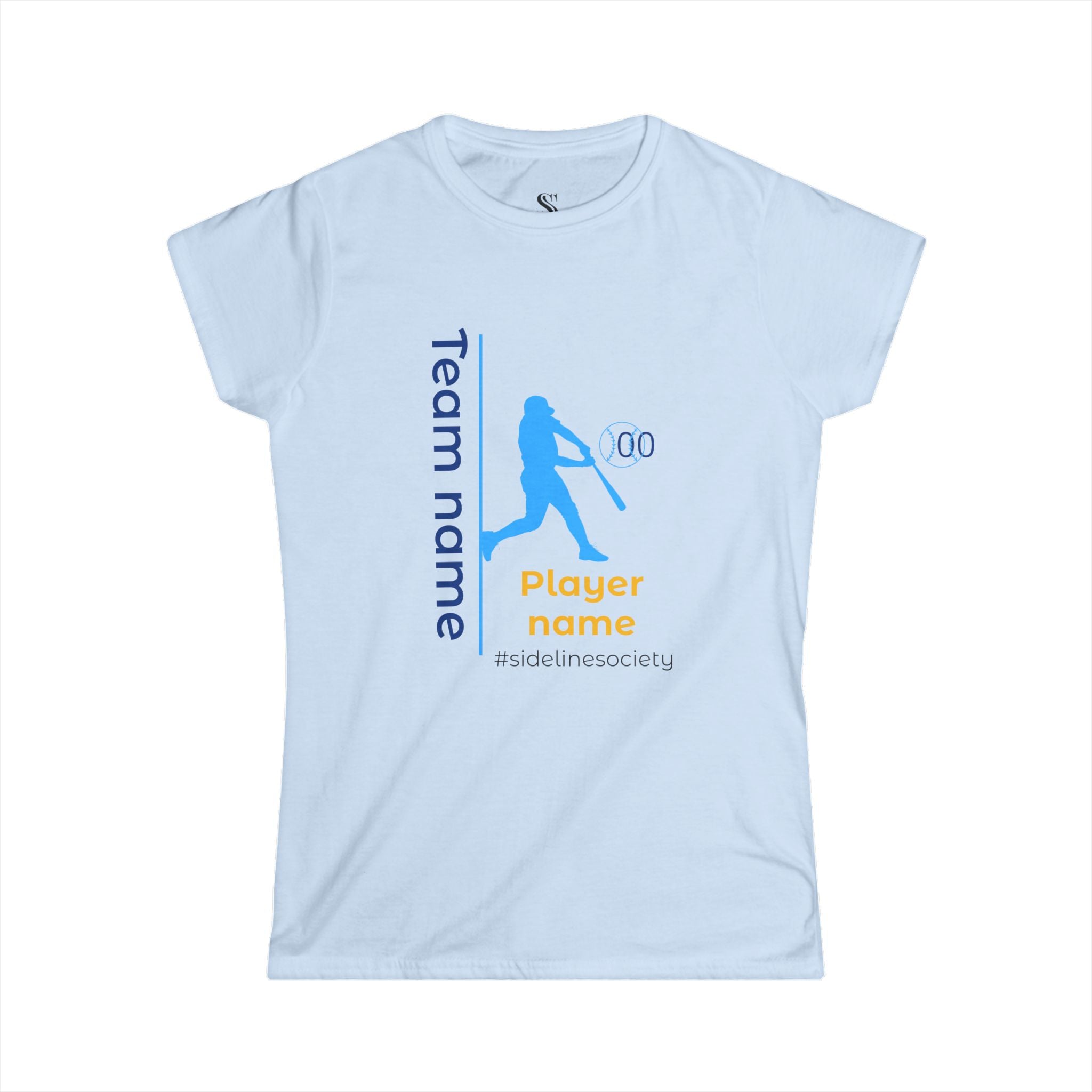 Women's Personalized Baseball Team & Player Name Tee