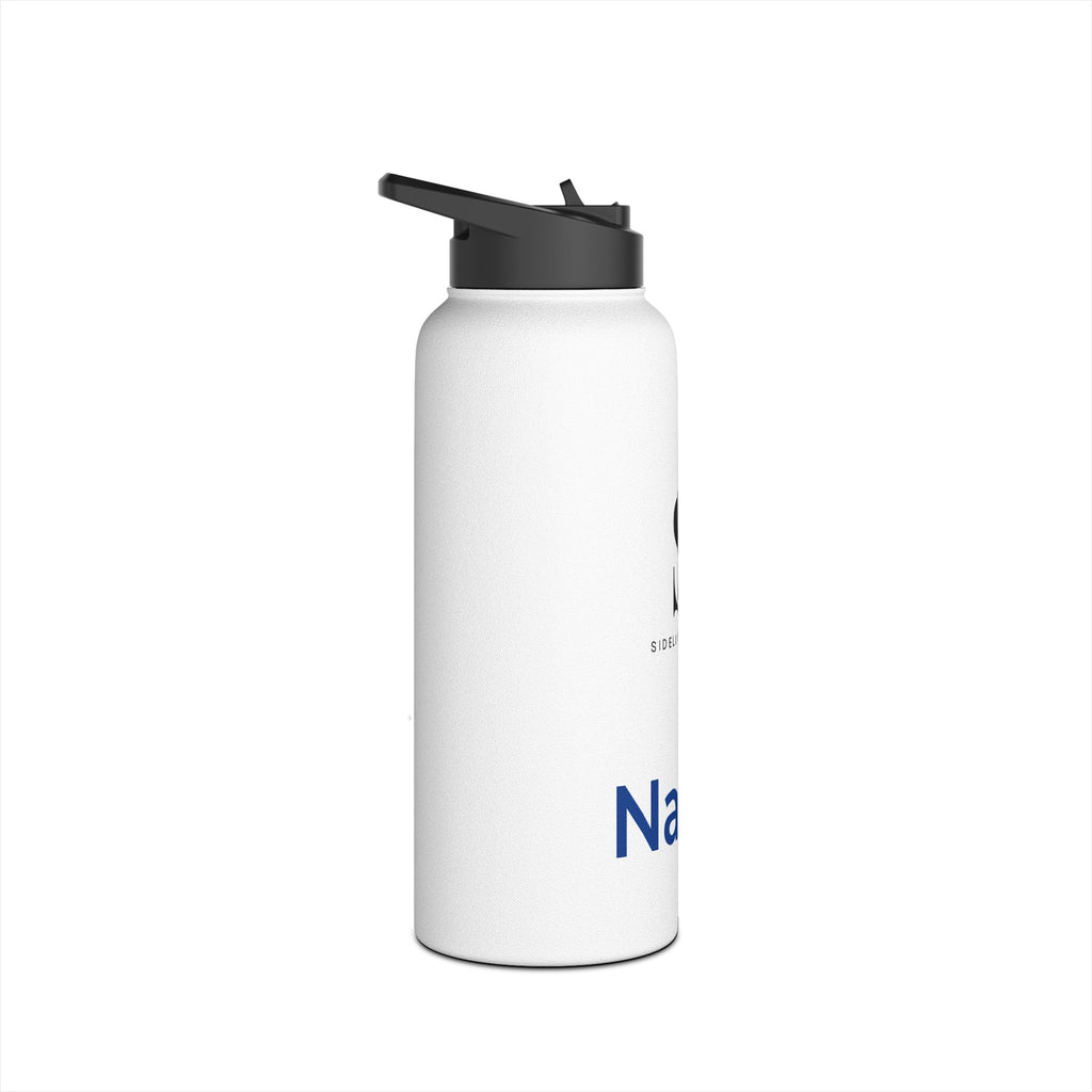 Sideline Personalized "Blue Name" Stainless Steel Water Bottle w/ Straw
