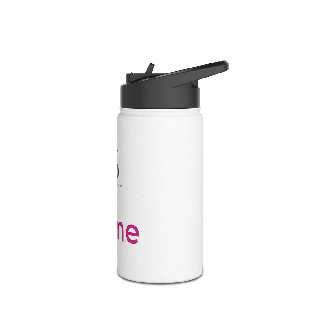 Sideline Personalized "Pink Name" Stainless Steel Water Bottle w/ Straw